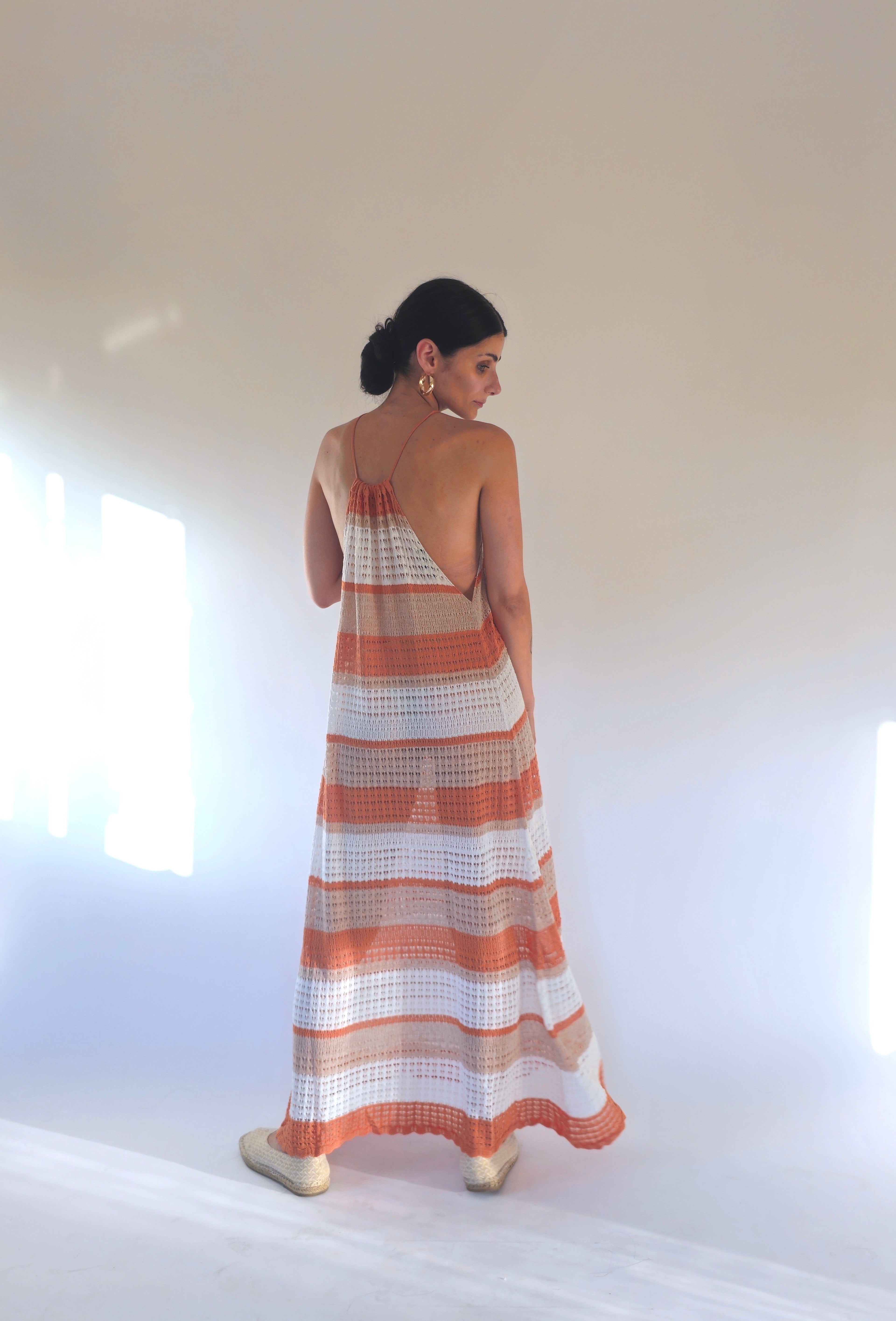 Abito Lungo con righe multicolor - Theo