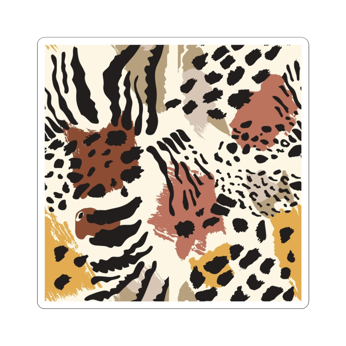 Animal Print Kiss-Cut Sticker — Abstract Leopard & Zebra Pattern