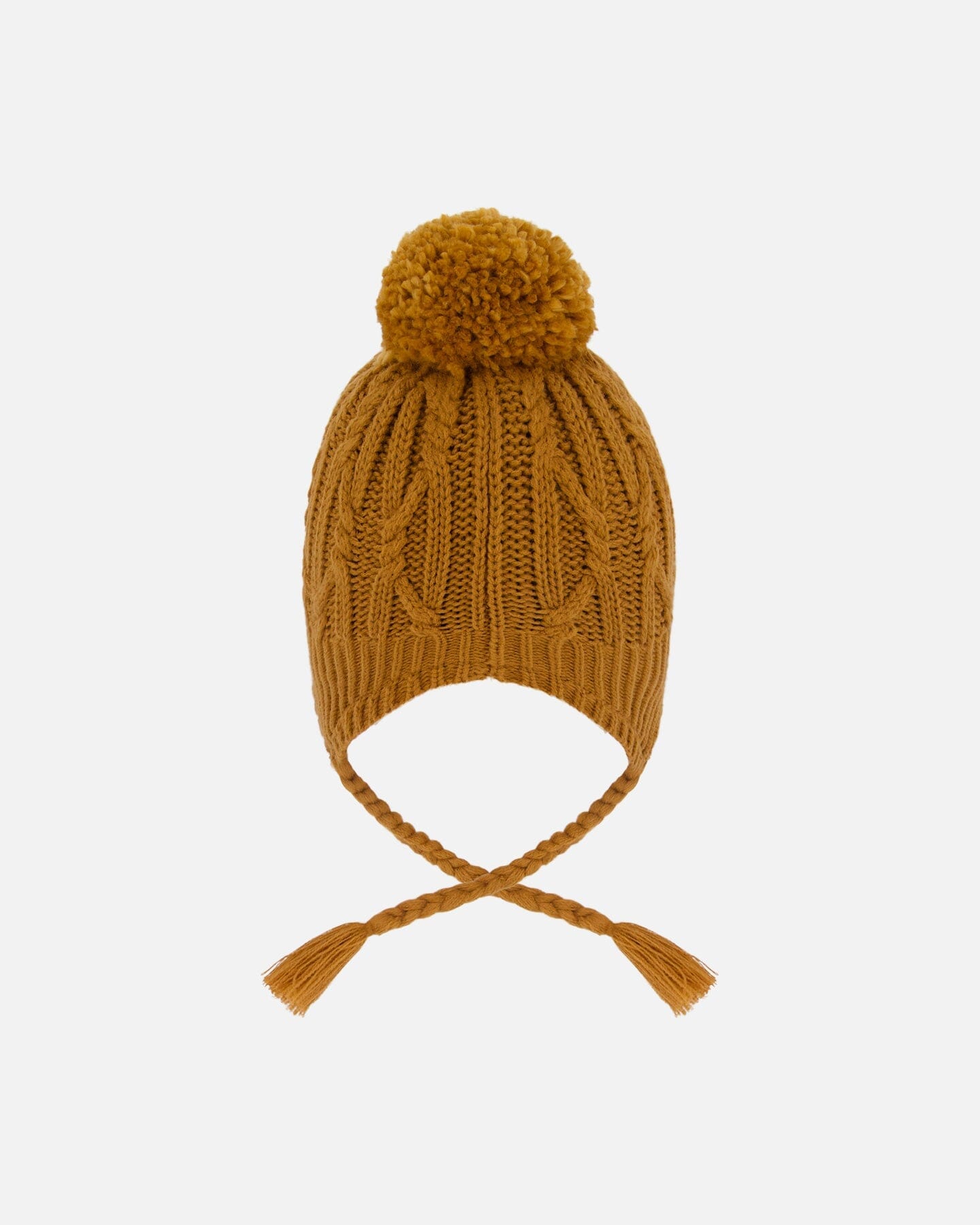 Lined Winter Hat With Pompom Brown Sugar