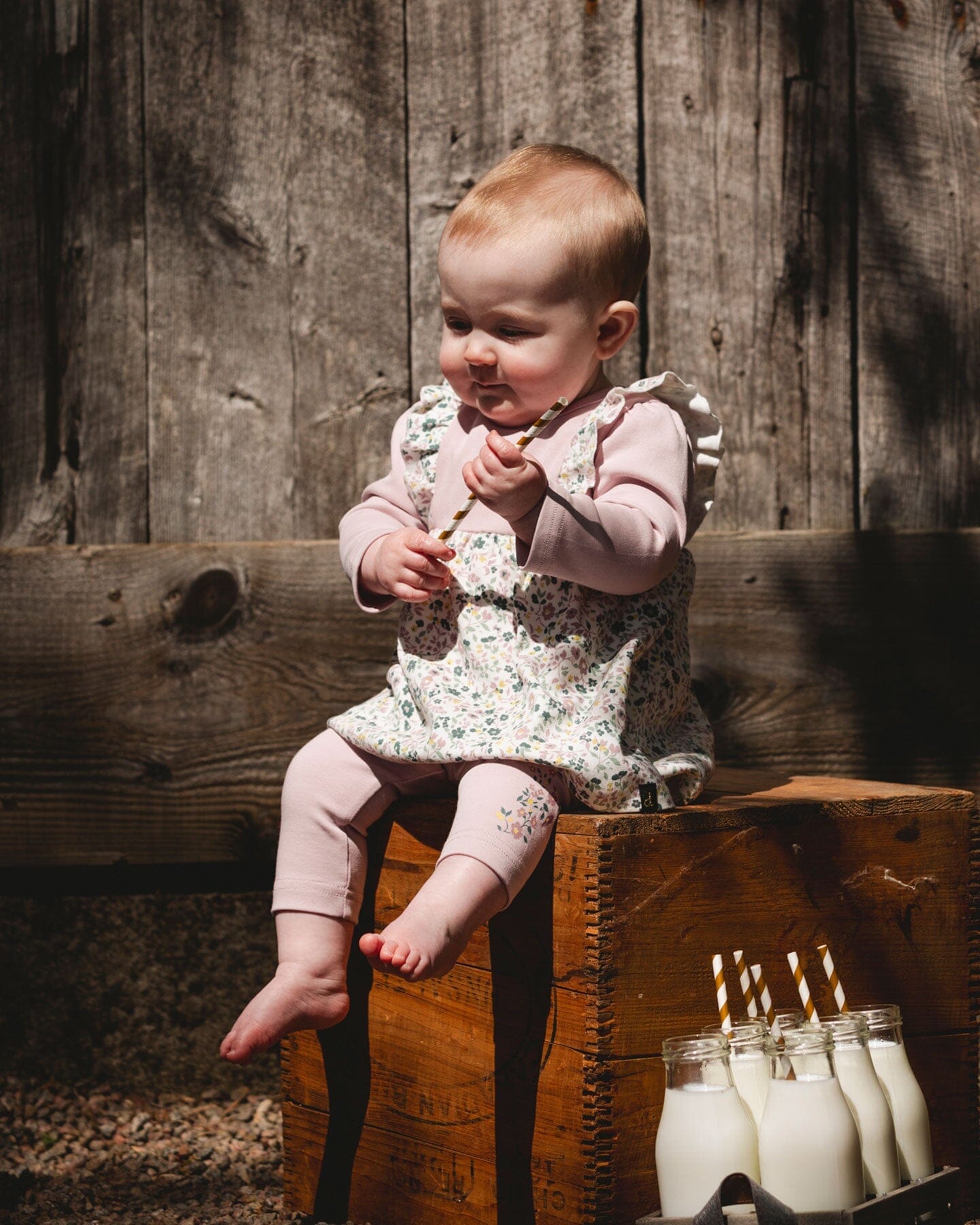 Organic Cotton Bi-Material Tunic And Leggings Set Neutral Purple