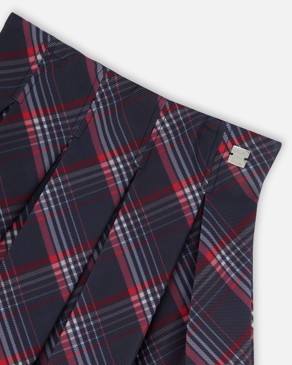 Pleated Milano Skirt Red And Navy Plaid