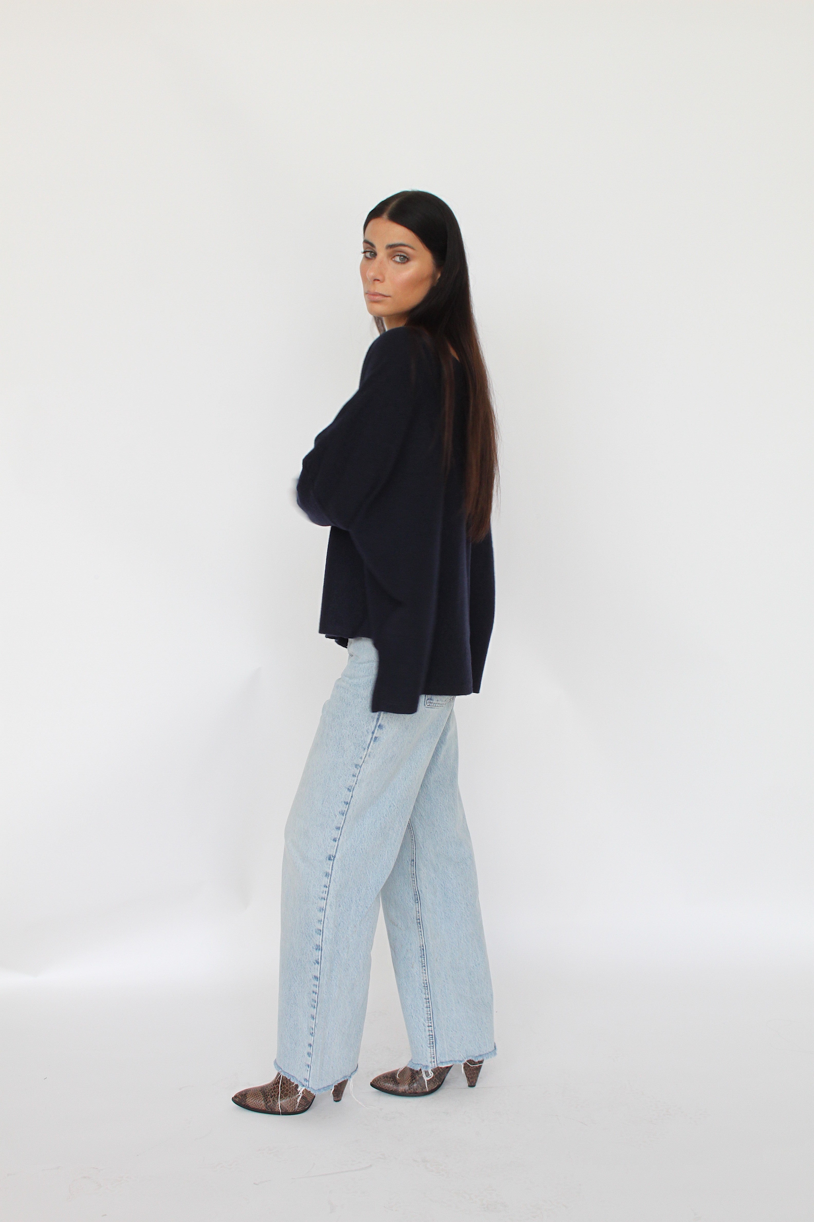 Maglione con scollo a barca in misto Cashmere - Adele